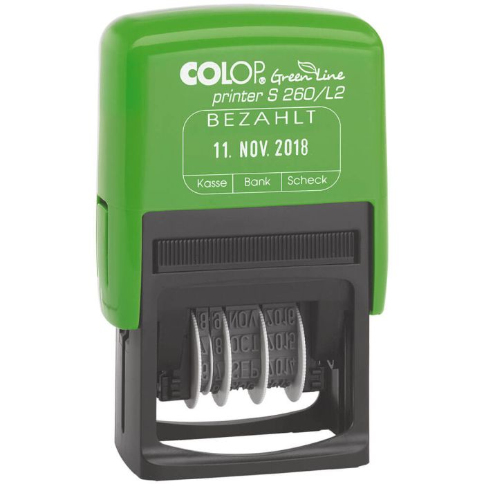 COLOP Printer S 260/L Green Line Dater with stock texts