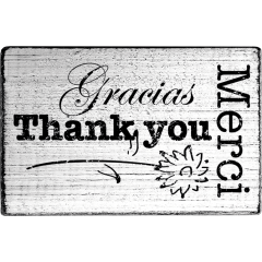 Sello Vintage - Merci, Gracias, Thank you