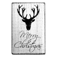 Tampon Vintage - Merry Christmas - tête de cerf